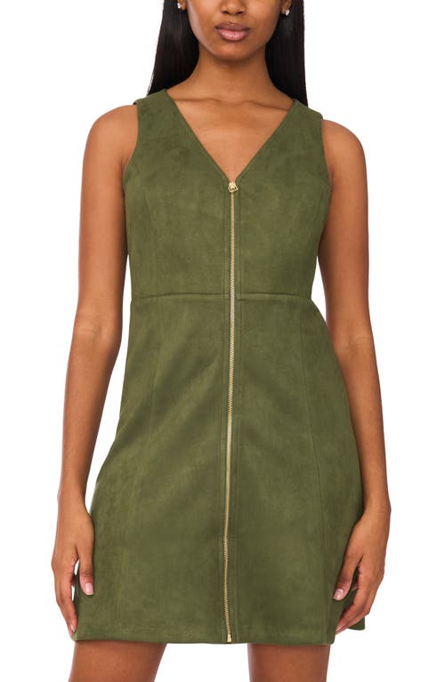Halogenr Halogen(r) Zip Front Sleeveless Minidress In Green