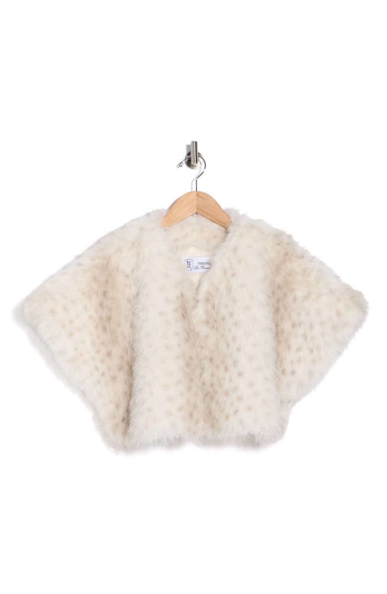 La Fiorentina Spotted Faux Fur Caplet, Main, color, Grey