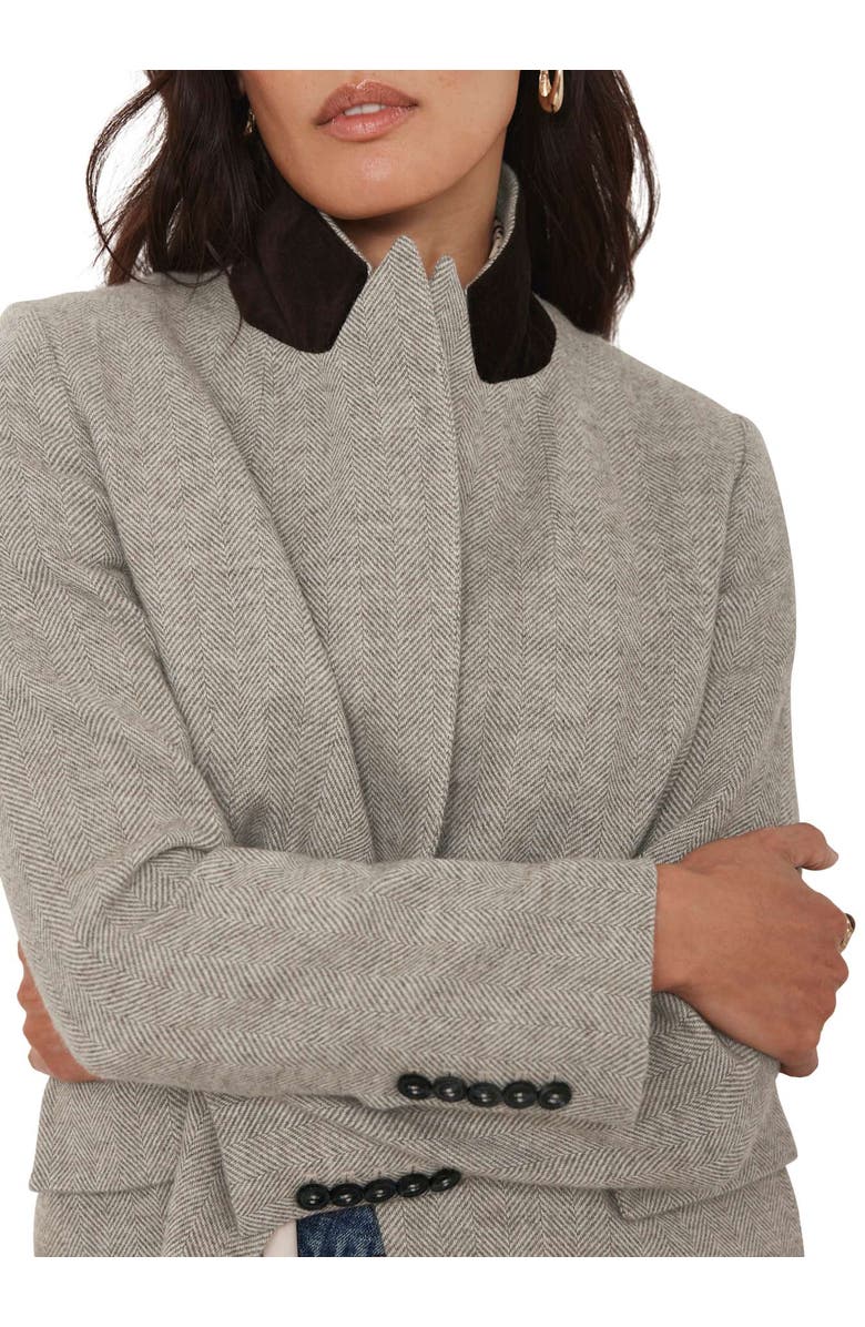 MINT VELVET Herringbone Single Breasted Blazer, Alternate, color, Neutral