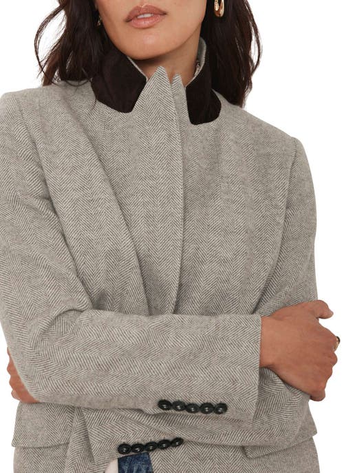 Mint Velvet Herringbone Single Breasted Blazer In Gray