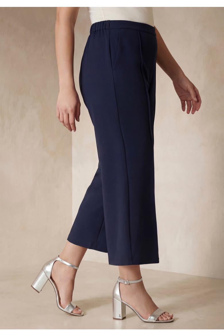 Perfectease Wide Leg Crop Pant, Alternate, color, NAVY