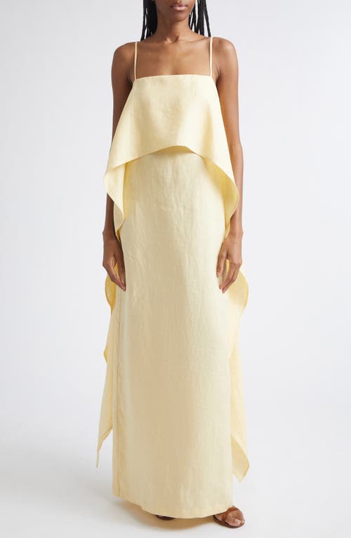 STAUD Valencia Linen Maxi Dress in Butter at Nordstrom, Size 00