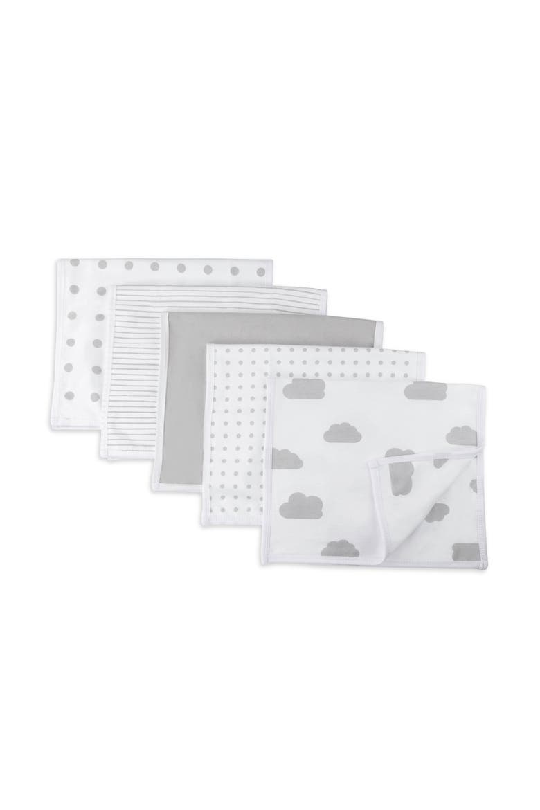 Waterproof Reversible Baby Burp Cloths 5 Piece Set, Main, color, Grey Combo