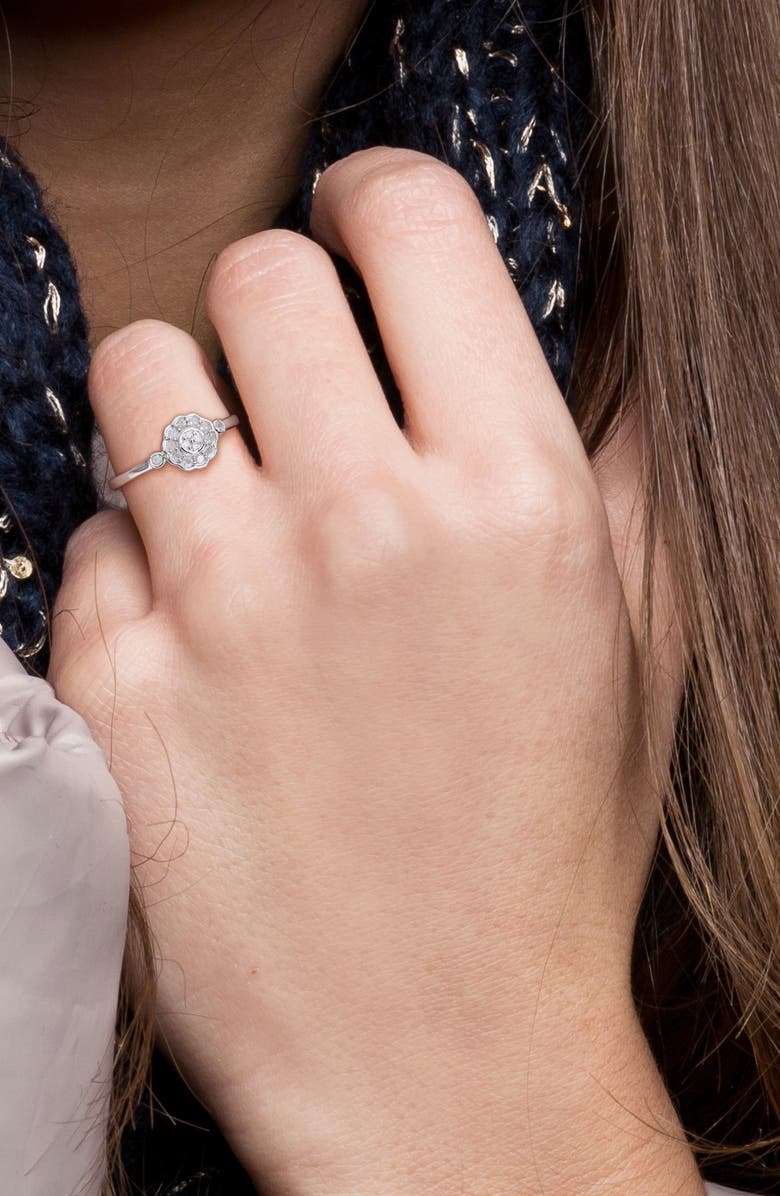 DELMAR Floral Diamond Ring - 0.21ct., Alternate, color, Silver