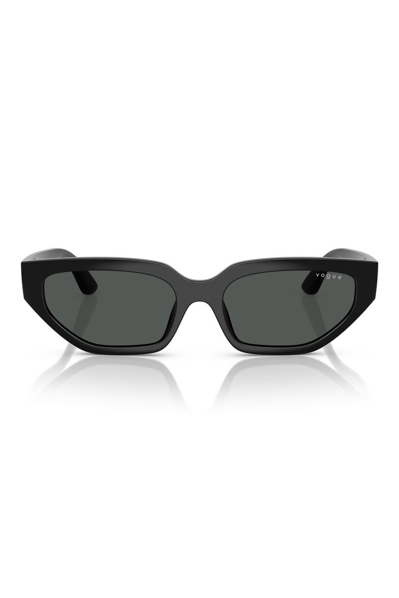 Kids' 52mm Irregular Sunglasses, Main, color, BLACK