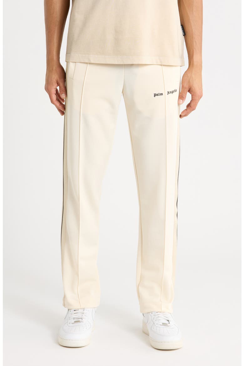 Logo Side Stripe Track Pants, Main, color, BUTTER/ BLACK