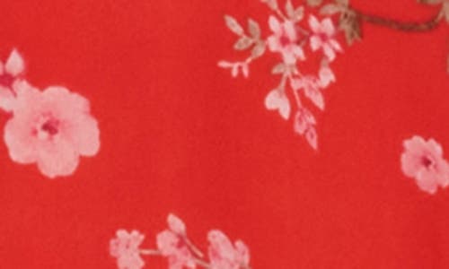 Wayf Floral Ruffle Tiered Dress In Tomato Floral
