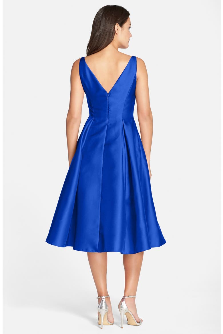 SLVLSS TEA LENGTH DRESS, Alternate, color, BLUE