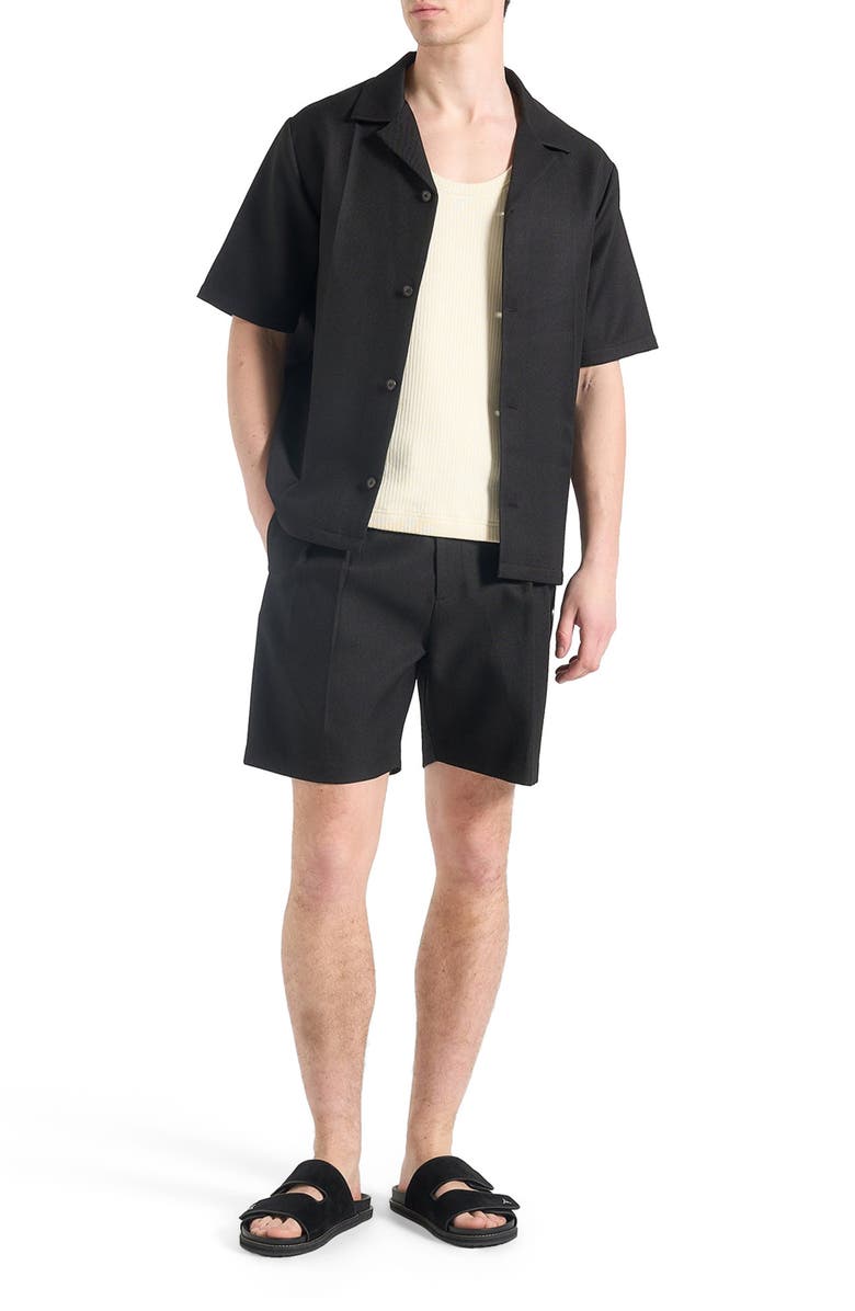 Manière De Voir Bertrand Twin Pleat Tailored Shorts, Alternate, color, Black