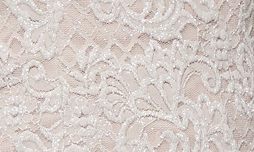 Alex Evenings Mixed Media Off The Shoulder Gown In Taupe