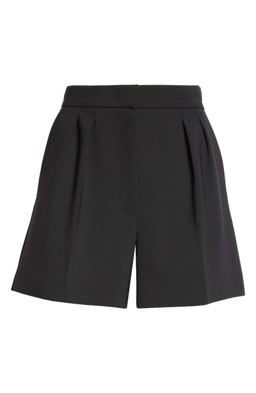 Max Mara Zic Pleated Stretch Virgin Wool Shorts In Black