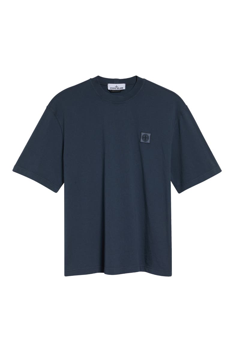 Logo Patch Cotton T-Shirt, Alternate, color, SLATE BLUE