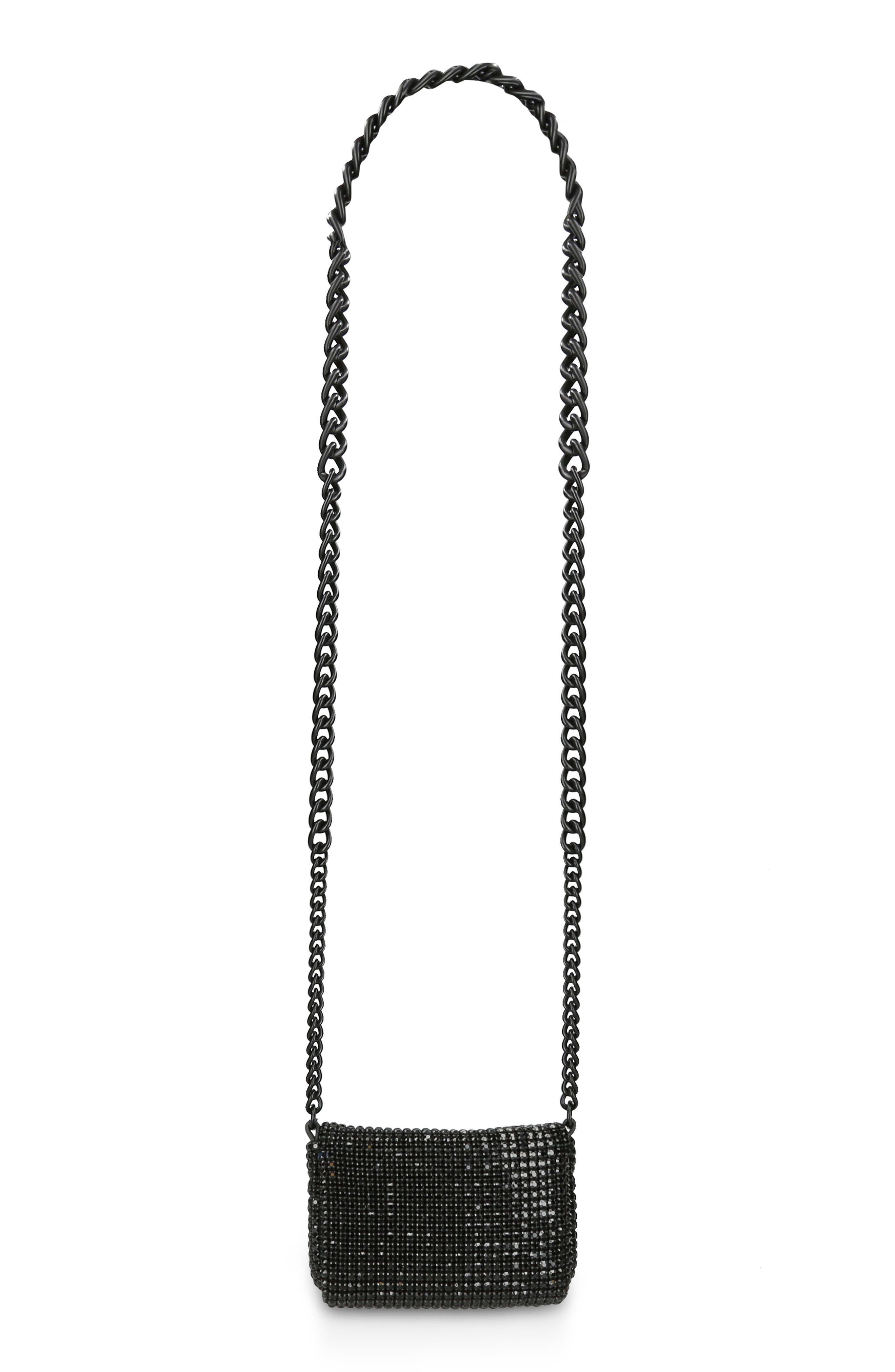 Kurt Geiger London Mini Party Crystal Embellished Crossbody Bag, Alternate, color, Black