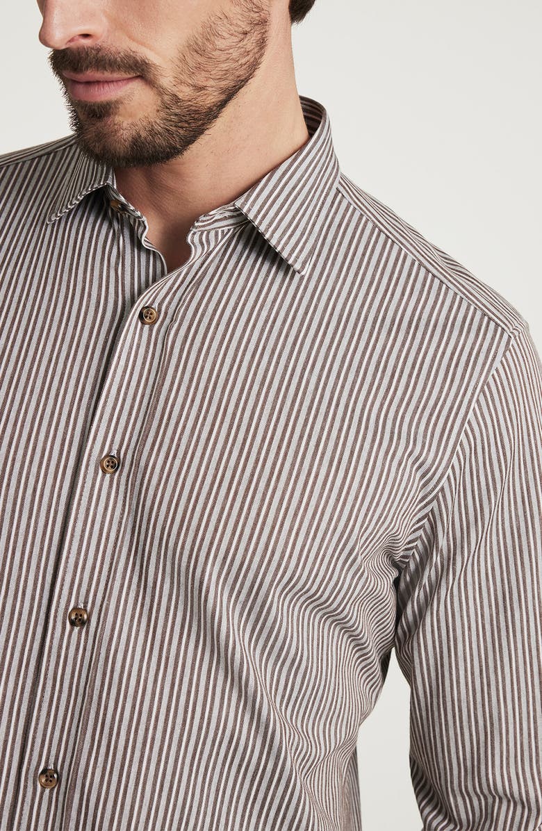 34 Heritage Stripe Button-Up Shirt, Alternate, color, Brown