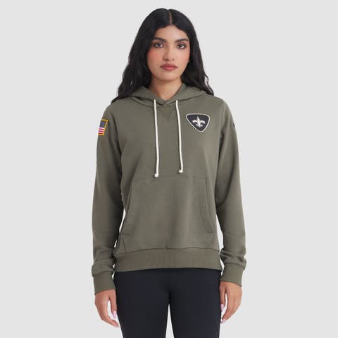 Women's Nike Olive New Orleans Saints 2025 Salute to Service Sideline Standard Issue Dri-FIT Hoodie