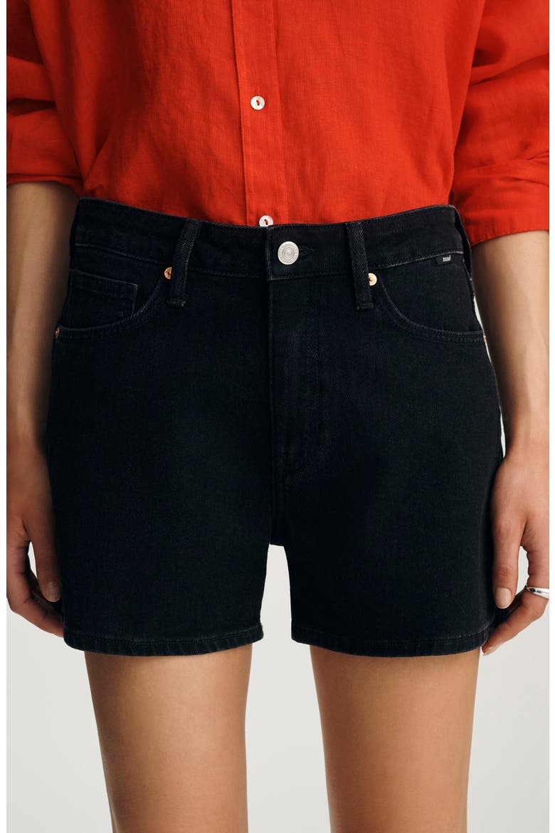 Heidi High Waist Denim Shorts, Alternate, color, BLACK CLASSIC BLUE