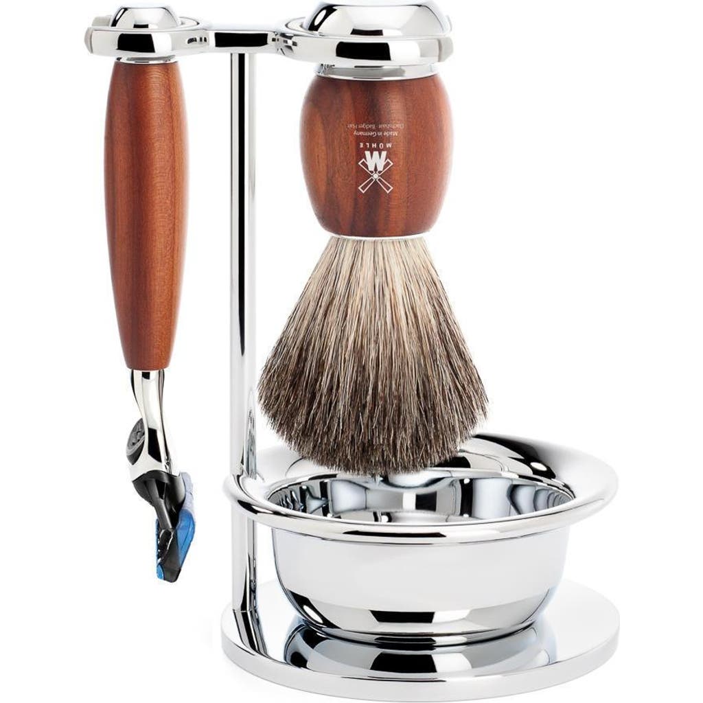 Mühle Vivo Plumwood 4-piece Pure Badger & Fusion Shaving Set