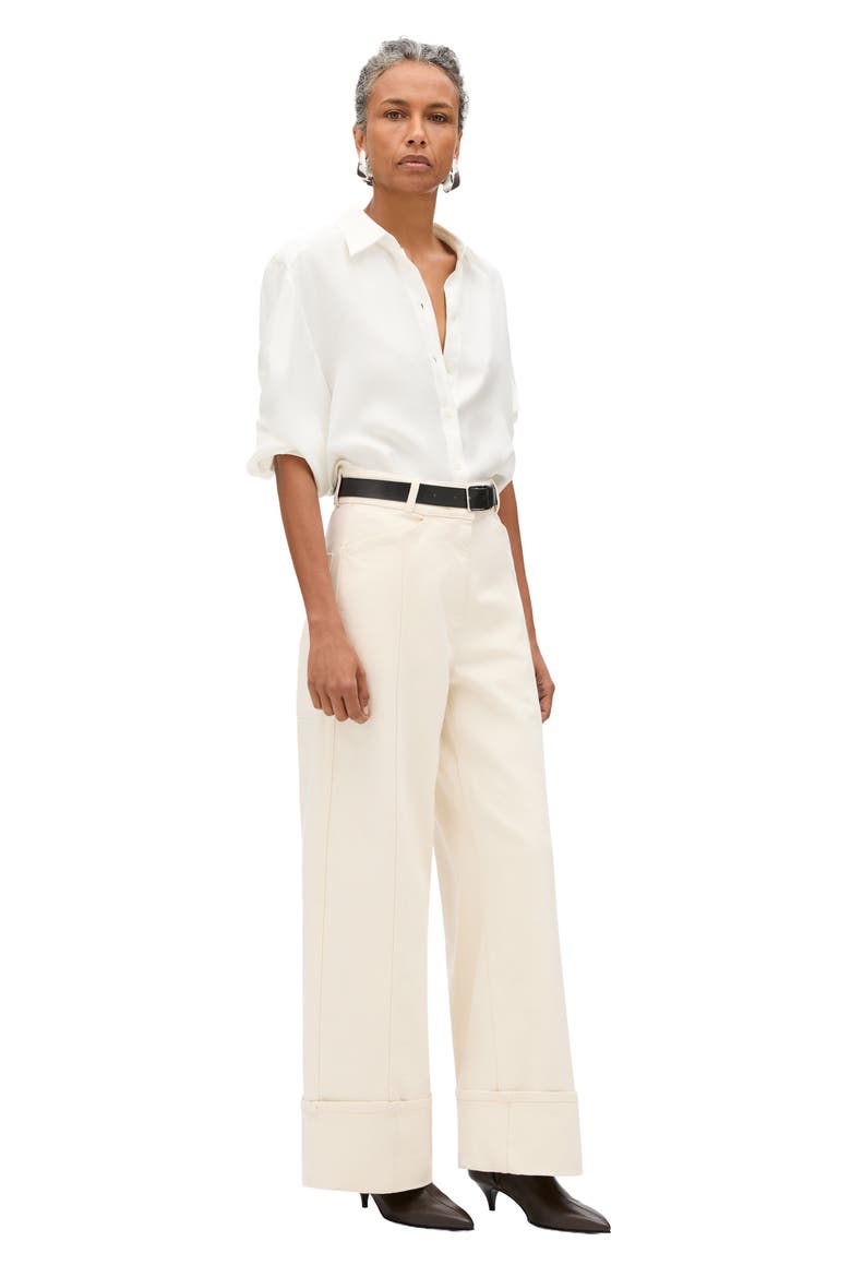 Denim Cuff Pant, Alternate, color, Ecru