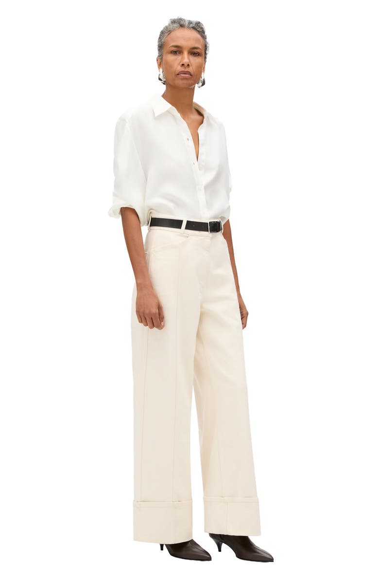 Another Tomorrow Denim Cuff Pant, Alternate, color, Ecru