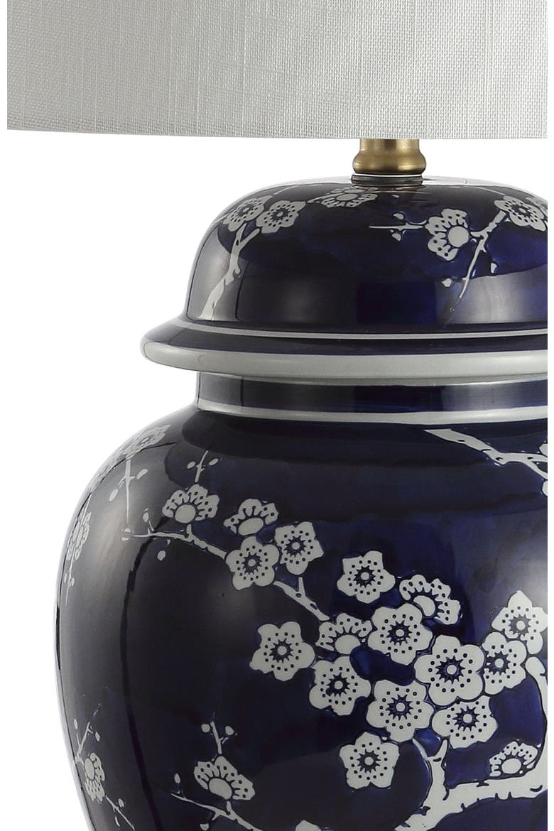 Gracie 29.5" Traditional Cottage Ceramic/Metal Ginger Jar LED Table Lamp, Alternate, color, White/Navy