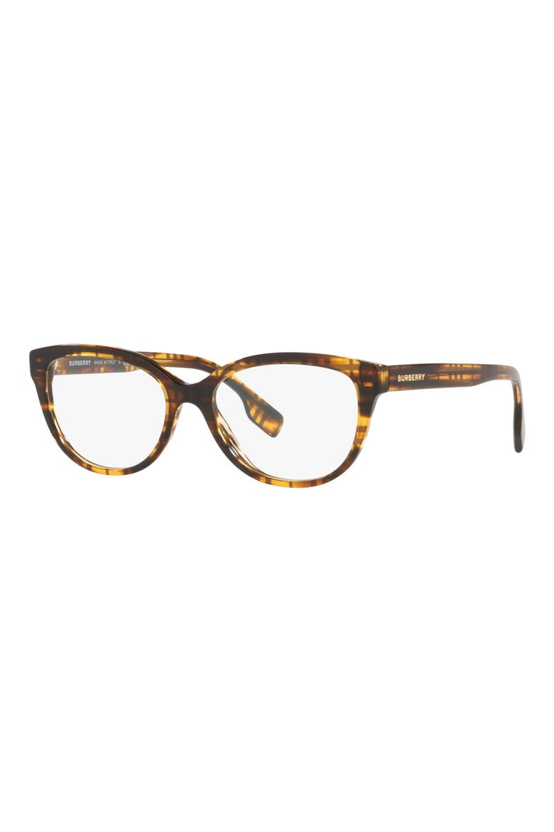Esme 52mm Square Optical Glasses, Alternate, color, STRIPED BROWN