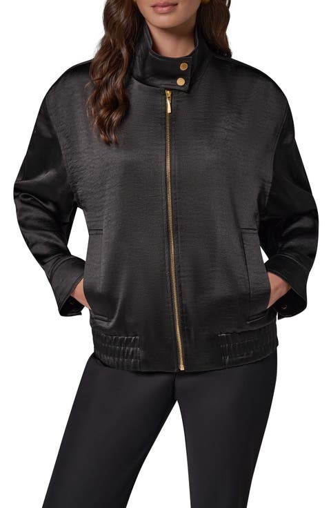 Satin Zip Front Jacket