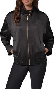 Donna Karan New York Satin Zip Front Jacket
