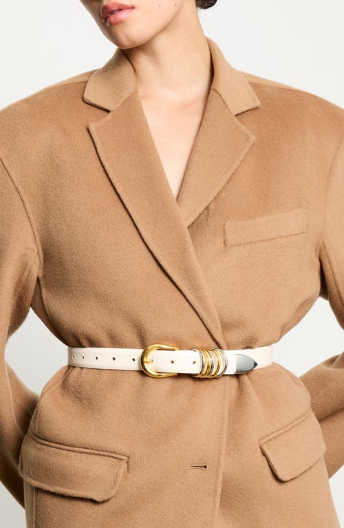 Dehanche Hollyhock Triple Wrap Calf Leather Medium Belt In Ivory/silver/gold