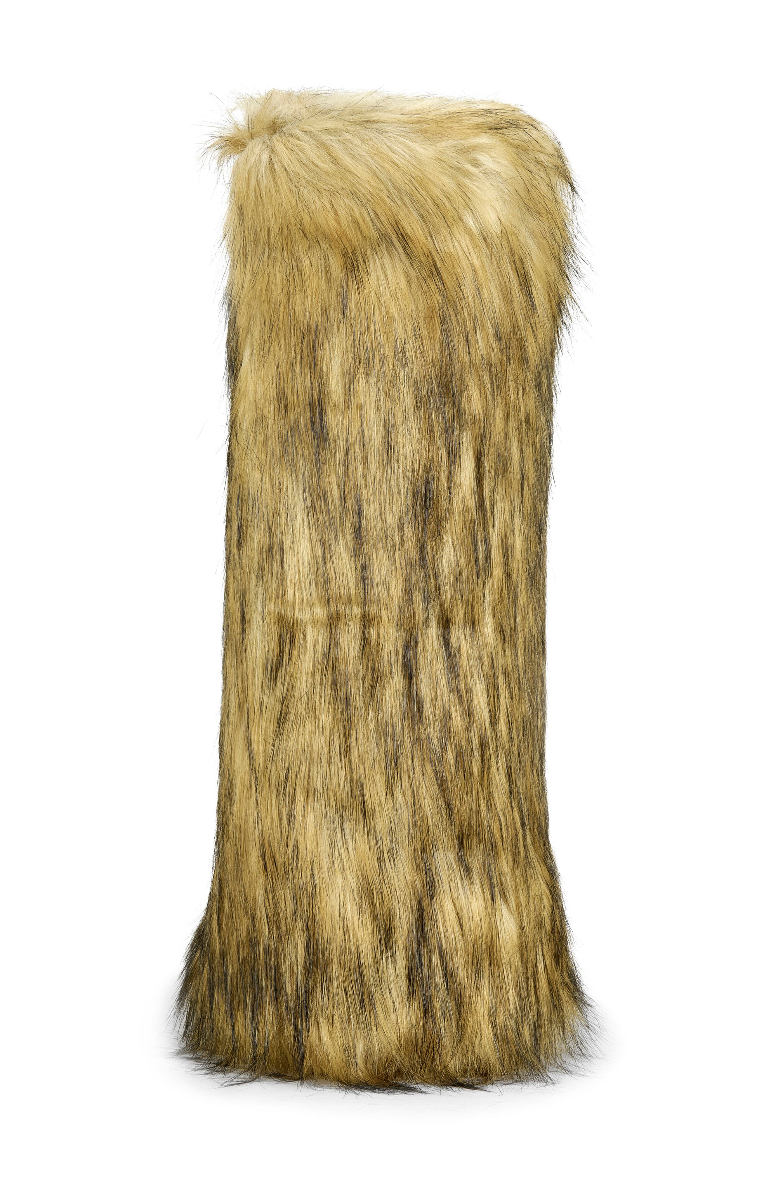 AZALEA WANG Fayes Faux Fur Platform Boot, Alternate, color, Brown Multi