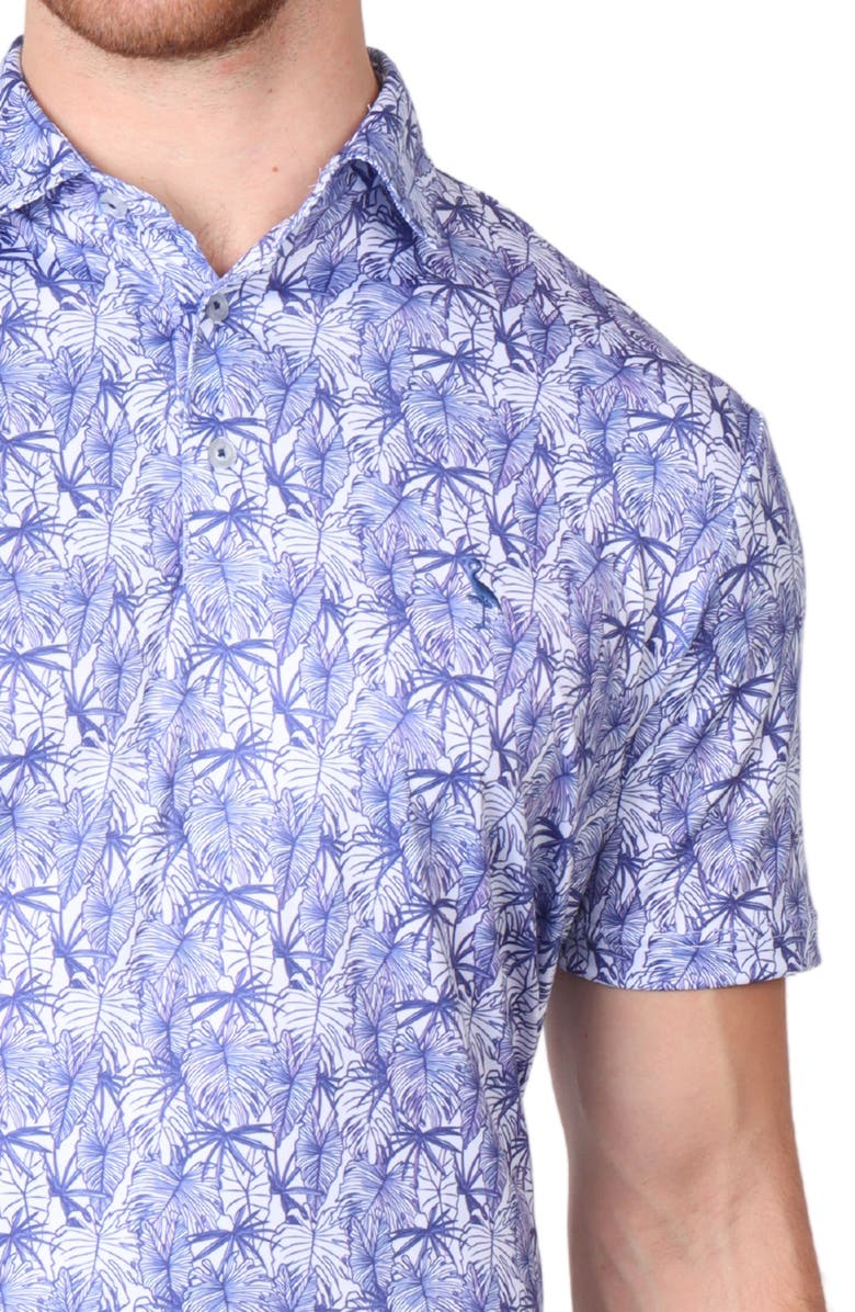 TailorByrd Outlined Leaves Performance Polo, Alternate, color, Navy