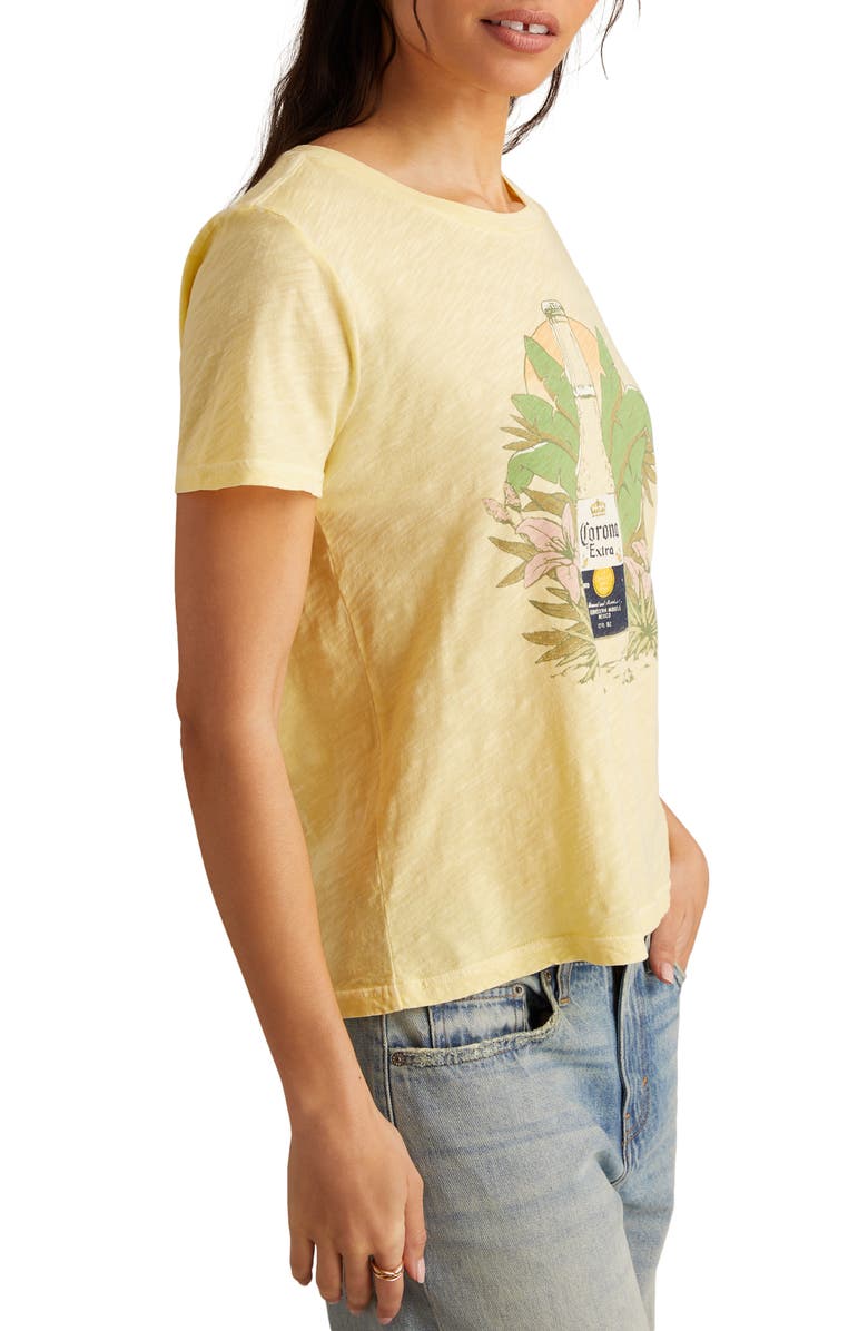 Lucky Brand Tropical Corona Cotton Graphic T-Shirt, Alternate, color, Mellow Yellow