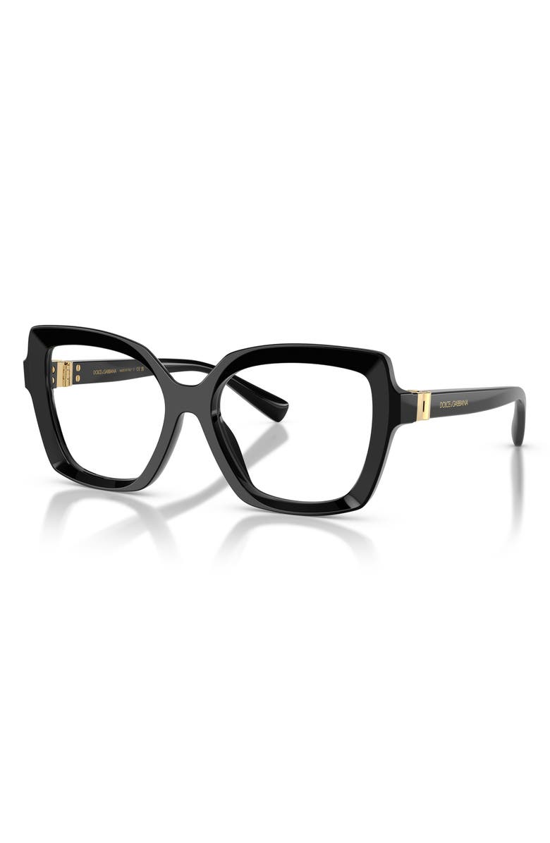Dolce&Gabbana 53mm Butterfly Optical Glasses, Alternate, color, Black