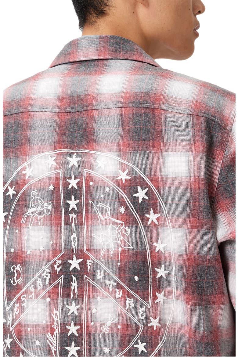 Shams Long Sleeve Button-Up Shirt, Alternate, color, CLARET RED