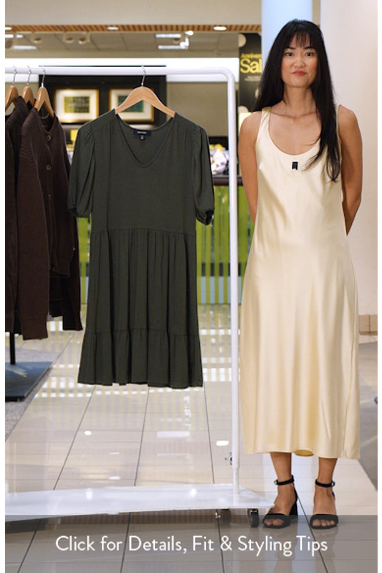 Tiered Puff Sleeve A-Line Dress video