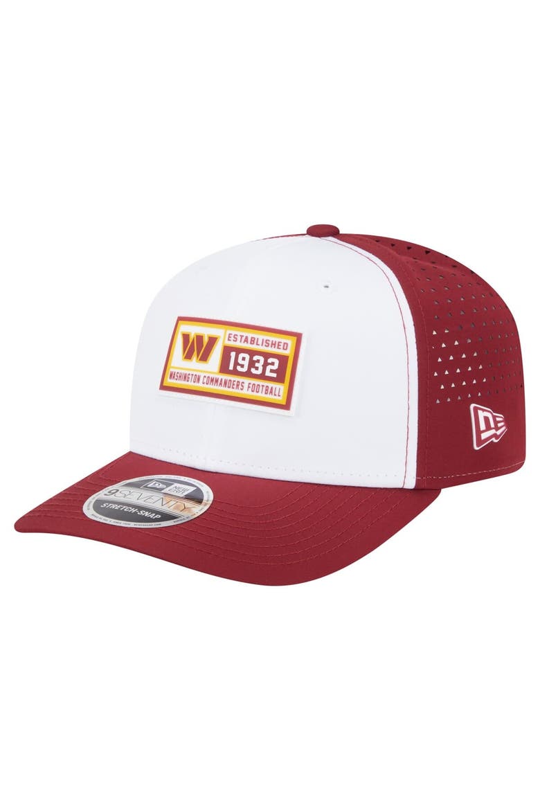 Men's New Era  White/Burgundy Washington Commanders Established Patch 9SEVENTY Adjustable Hat, Main, color, White