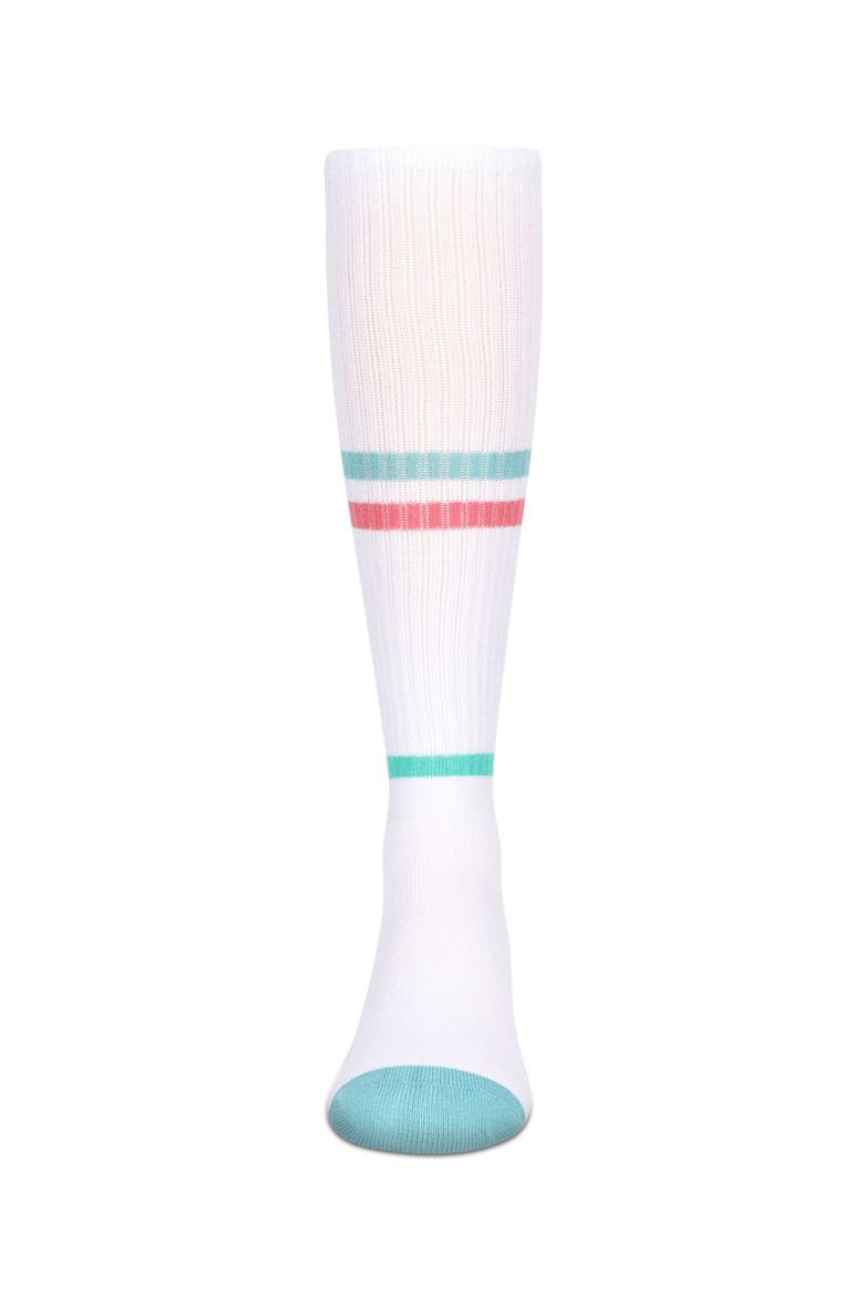 Multi Colored Stripe Knee High Socks, Alternate, color, Teal