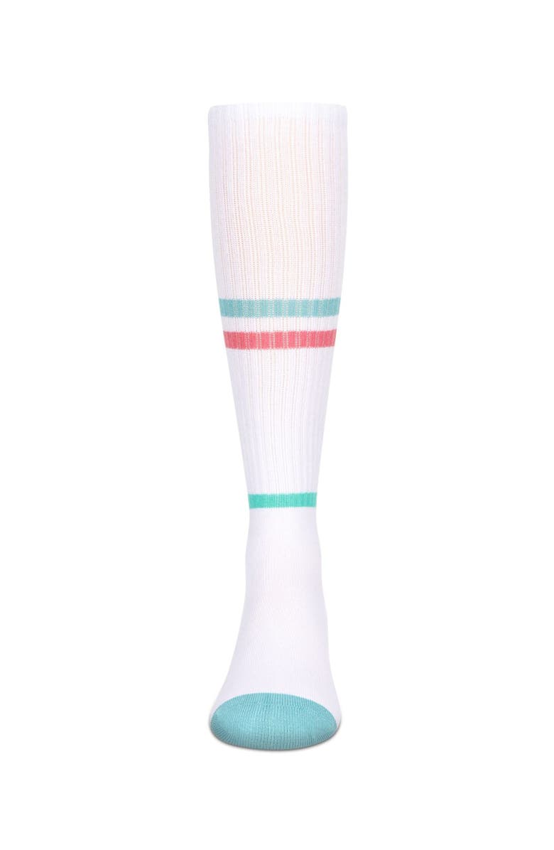 MeMoi Multi Colored Stripe Knee High Socks, Alternate, color, Teal