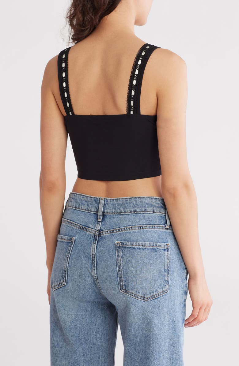 Blu Pepper Front Tie Lace Corset Tank, Alternate, color, 