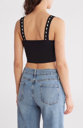 Front Tie Lace Corset Tank