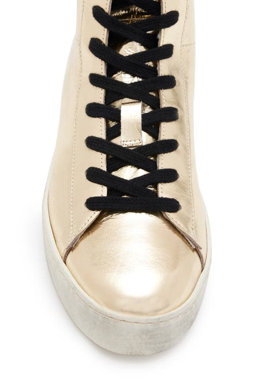 Allsaints Tana Metallic Leather High Top Sneaker In Gold