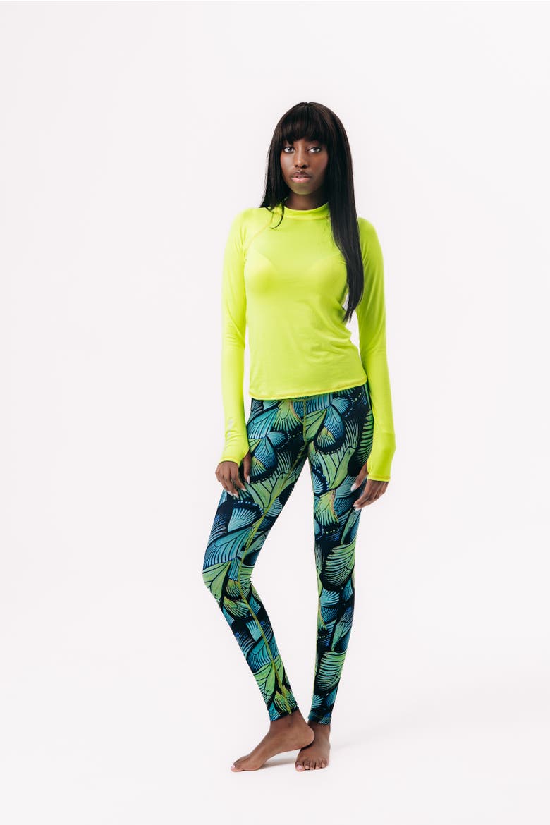 Women's Pullover Raglan Rash Guard Swim Top - UPF 50+, Alternate, color, Neon Lime Yellow