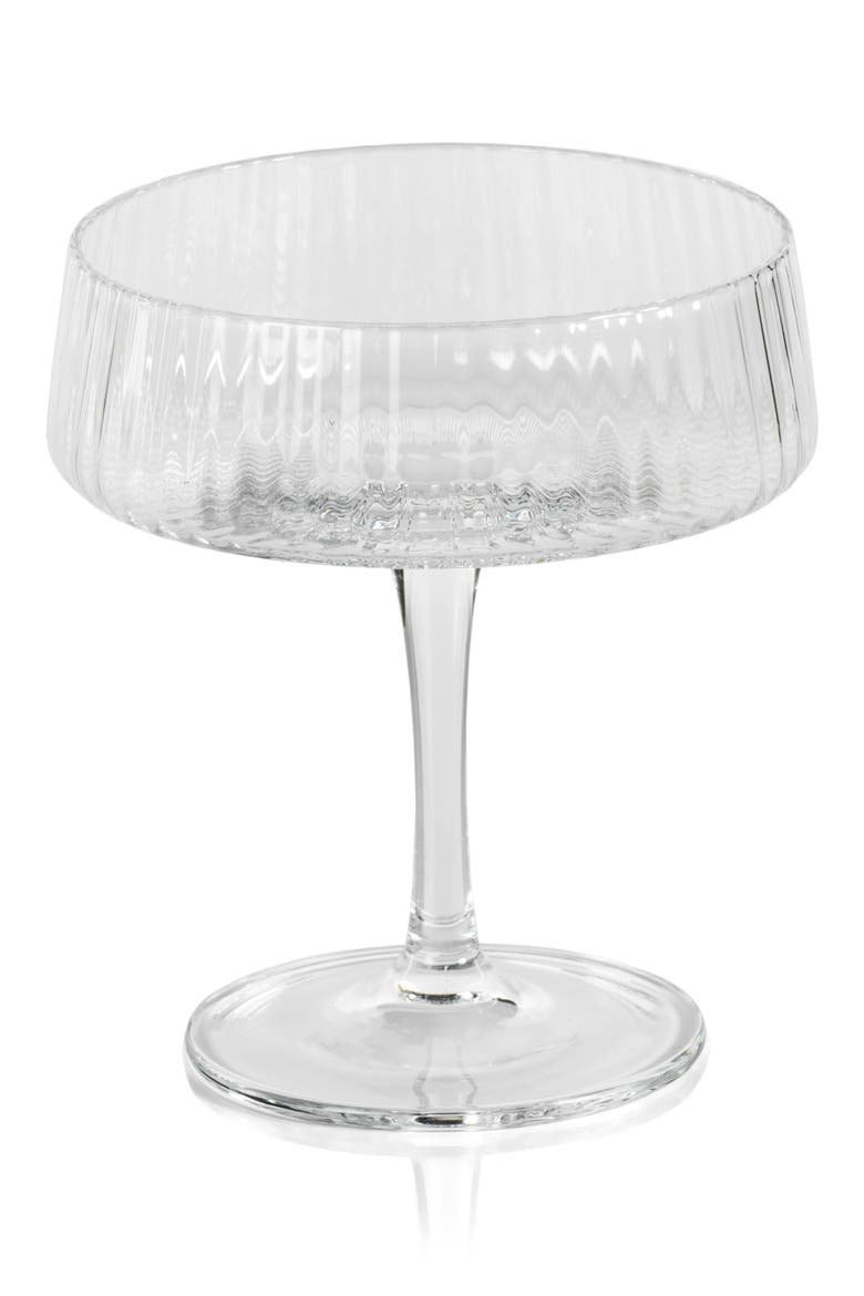 Benin Fluted Set of 4 Martini Glasses, Main, color, CLEAR