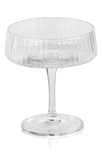 Zodax Benin Fluted Set Of 4 Martini Glasses In Transparent