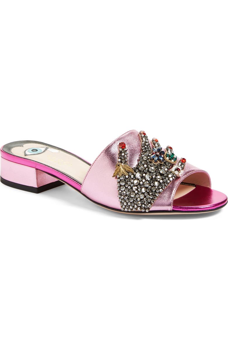 Gucci Wangy Embellished Slide Sandal, Main, color,