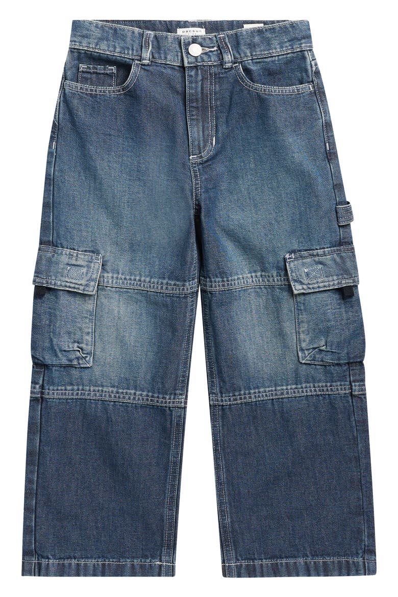 Kids' Bryan Baggy Cargo Jeans, Main, color, MEDIUM INDIGO