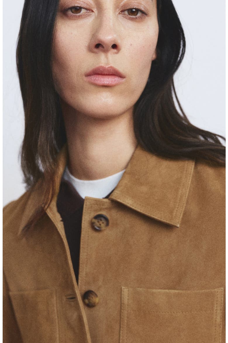 Suede Jacket, Alternate, color, OCHRE
