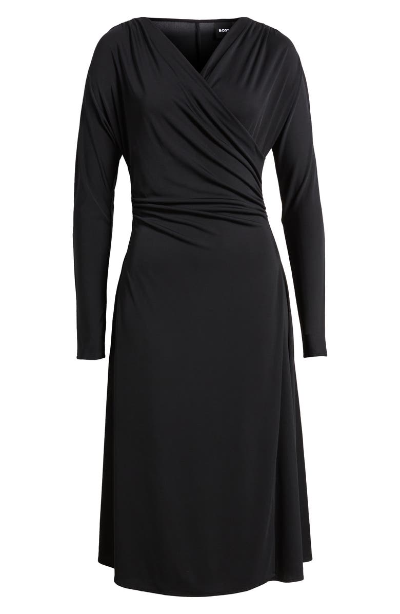 BOSS Ettita Long Sleeve Midi Dress, Alternate, color, Blk