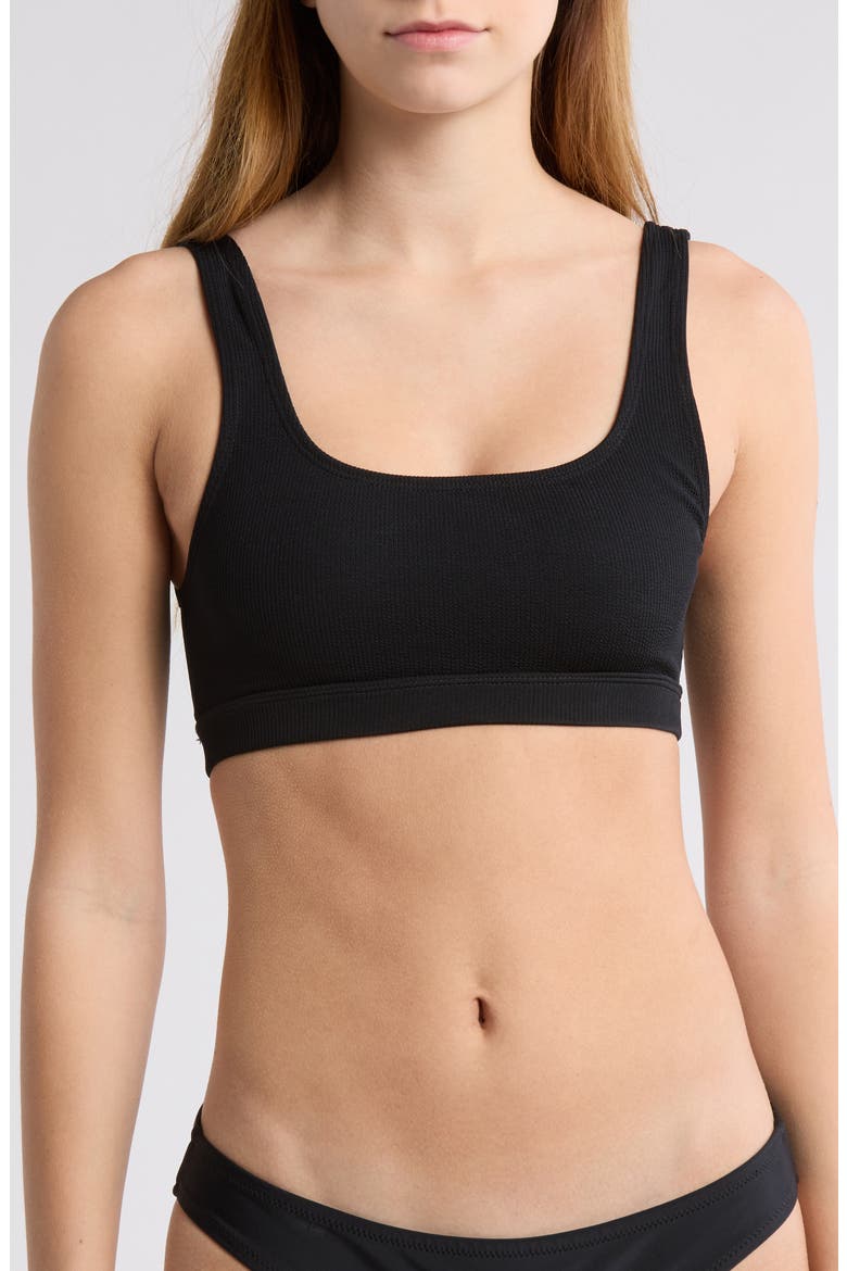 Crop Rib Bikini Top, Main, color, BLACK