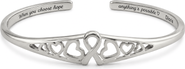 DLORIA Choose Hope Cancer Awareness Heart Engraved Adjustable Cuff Bracelet