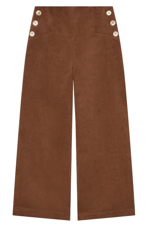 Lk Bennett Hans Wide Leg Corduroy Pants In Chocolate